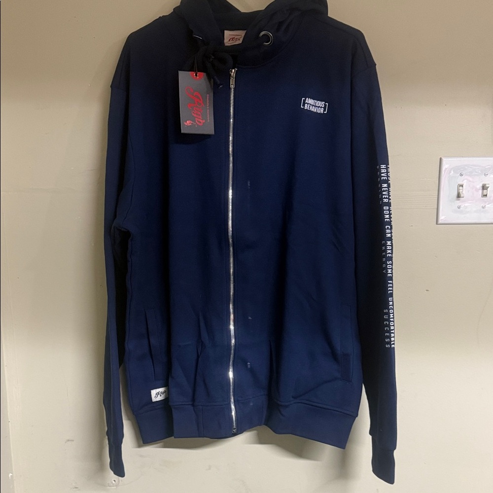 Men's Blue Rtgb Zip-up Hoodie